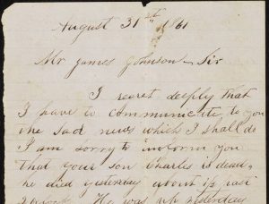 Beginning of a letter in handwritten script addressed to Mr. James Johnson.