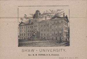 Shaw University Admissions 1892