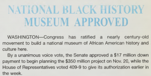 "National Black History Museum Approved," from the January 2004 issue