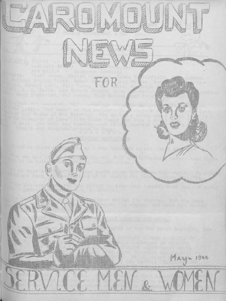 A drawing of a man in a military uniform and a woman. 