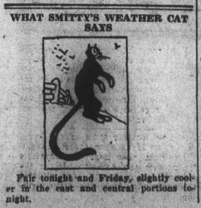 "What Smitty's Weather Cat Says," May 1, 1924