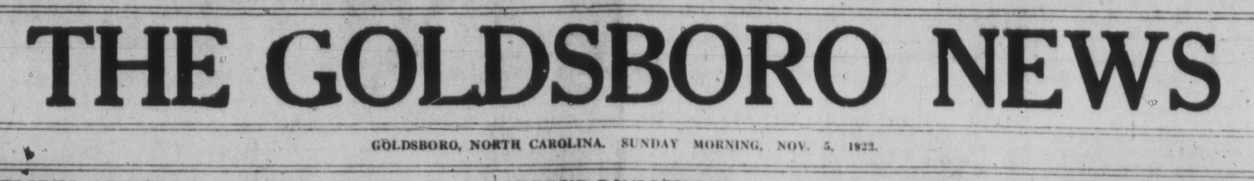 The Goldsboro News, November 5, 1922
