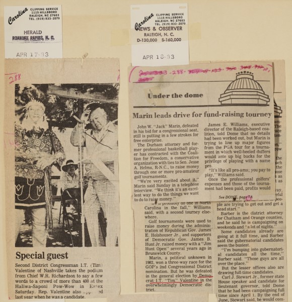 Image of a clippings from a scrapbook covering other clippings.