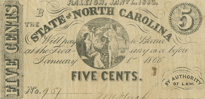 State of North Carolina Five Cents