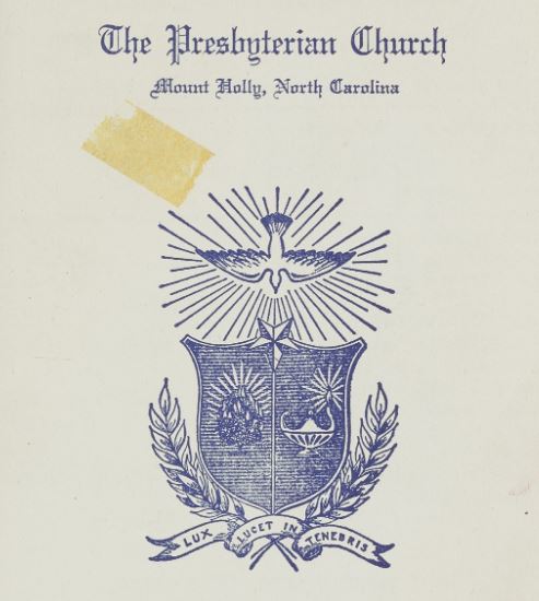 Mount Holly Presbyterian Church Bulletins [1952-53]