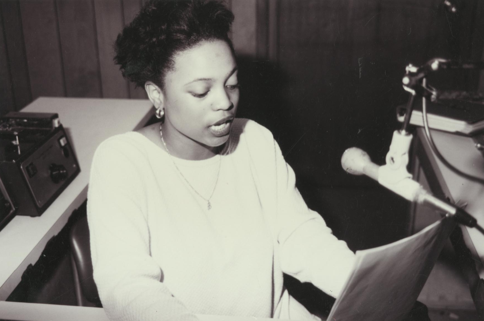 Radio Broadcasting Student ca. 1995, Central Carolina Community College.