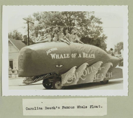 Photo of a whale float from Carolina Beach
