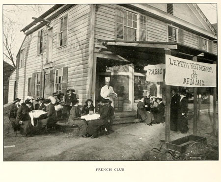 Image from the 1915 Chowanoka yearbook of Le Petit Restaurant du Cafe de la Paix