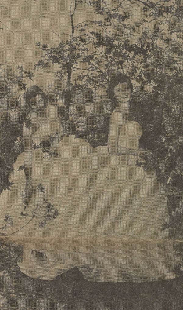 Maid of Honor and Queen of the May at Flora McDonald College (now Brevard College). From the May 1, 1959 issue of The Skirl, the student newspaper of Flora McDonald College.