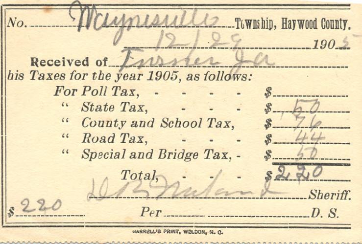 J.A. Turner Tax Bill, 1905