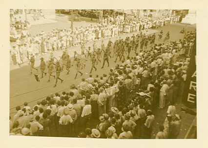 Image of Boy Scouts at the Tobacco Festival Parade in the 1940s