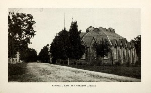 Memorial Hall and Cameron Avenue, 1903. Courtesy of the North Carolina Collection, UNC-Chapel Hill.