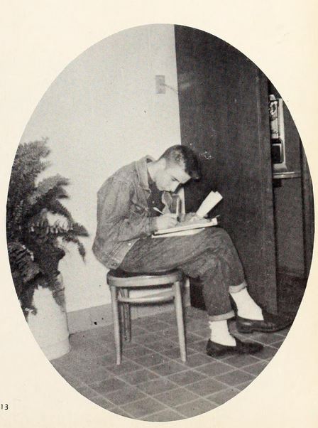 Student studying at Southern High School in Graham, NC. From the 1961 Southerner yearbook