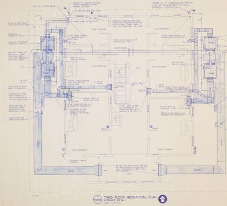 Third Floor Mechanical Plan of Bellamy Mansion