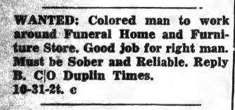 The Duplin Times (Warsaw, N.C.), October 31, 1947.