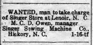 Hickory Democrat, January 13, 1916.