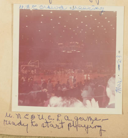 The Parkers' photograph of the UNC vs UCLA championship game, 1968.