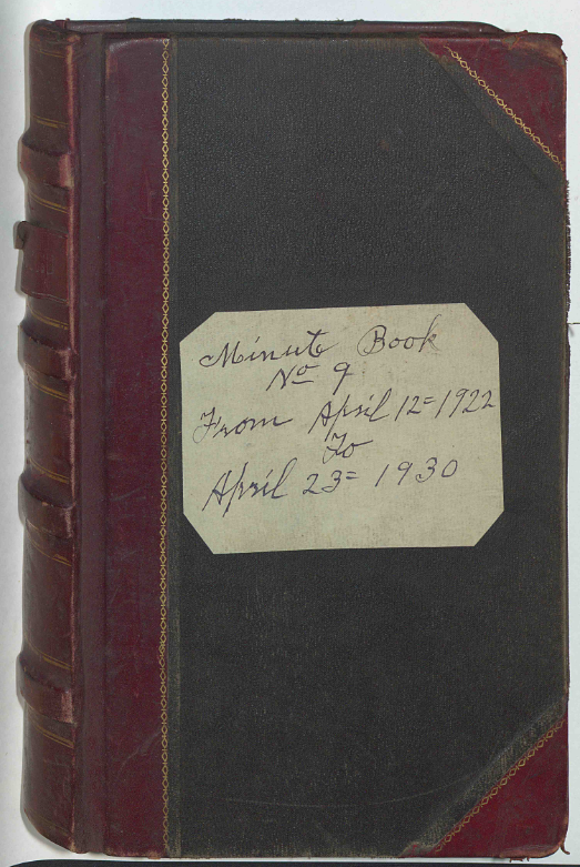 2Minute Book No. 9 of Saint John's Lodge, 1922-1930