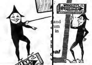 Two Wrigley's Spearmen, from 1917 (L) and 1915 (R)