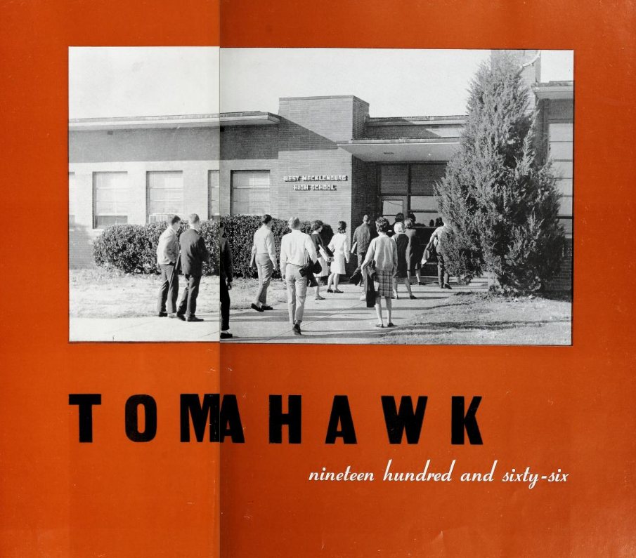 Title page of the Tomahawk Yearbook, West Mecklenburg HS, 1966