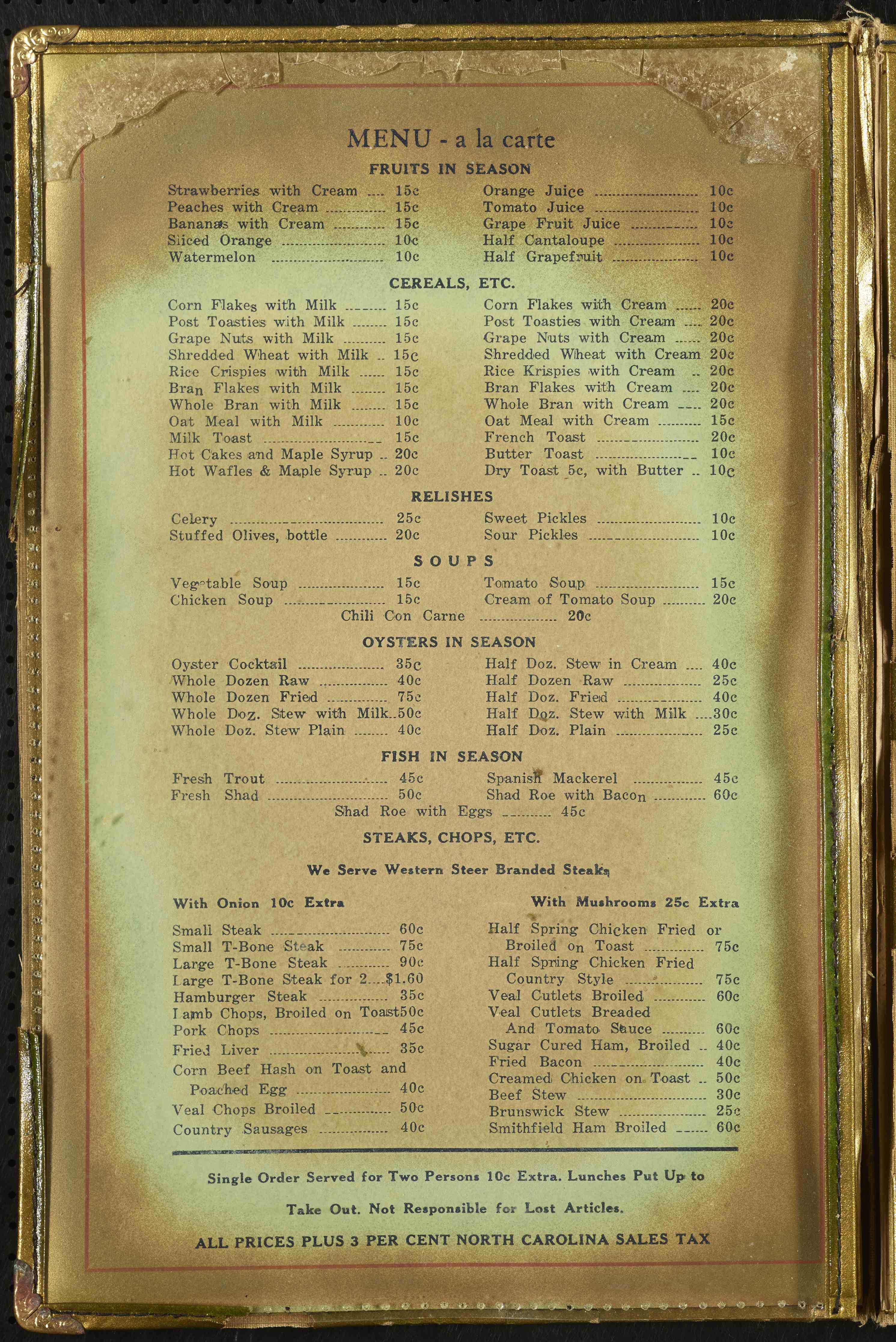 Royal Palm Restaurant Menu, page 2