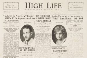 Front page of the February 12, 1926 issue of High Life