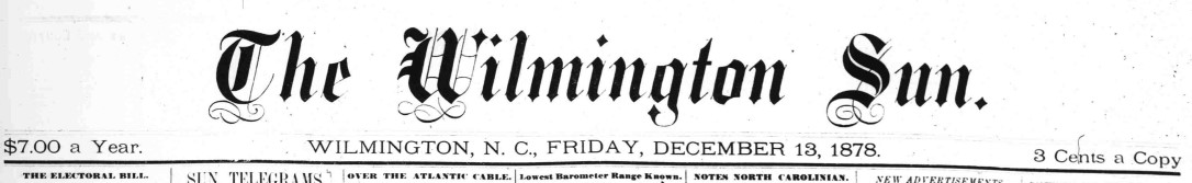 Masthead for The Wilmington Sun.