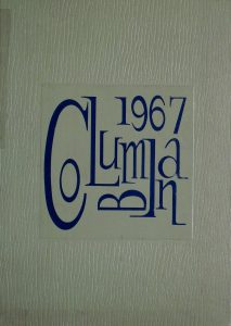 Blue text on a gray background for the 1967 Columbian