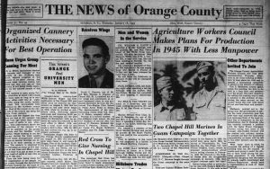 front page of News of Orange