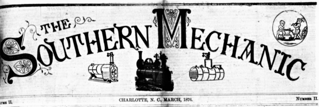 Header from Charlotte, N.C. paper The Southern Mechanic