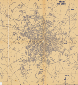 Map of Durham, N.C. from 1966
