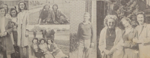 A decorative photo collage of senior year students laughing and spending time with friends