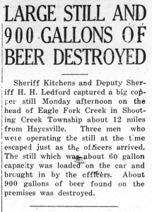 A newspaper clipping describing a beer bust