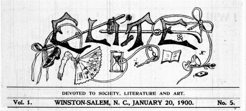 Headmast for January 20, 1900 issue of Winston-Salem's Elite