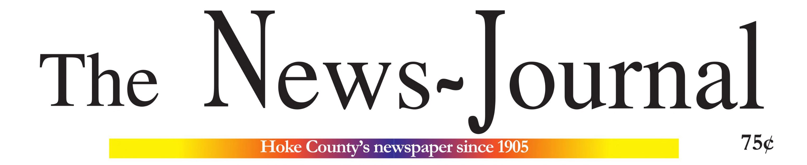 Header for The News-Journal. Under the paper's title there is a colorful bar with the text: Hoke County's newspaper since 1905.
