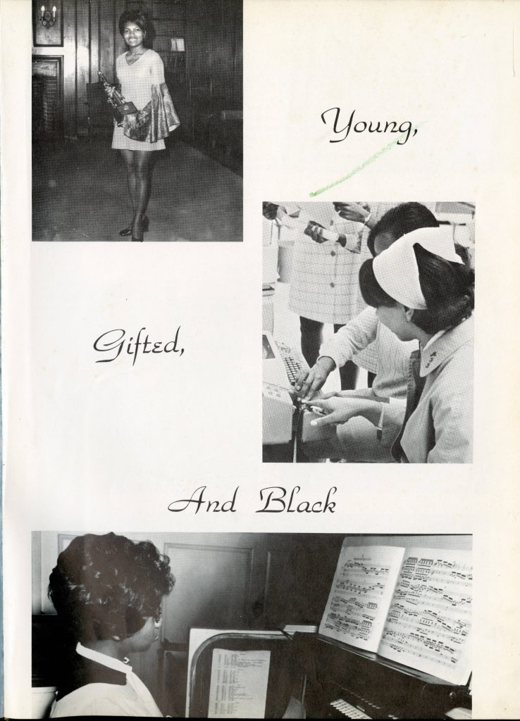 Yearbook page, "Young, Gifted, and Black," Bennett (1970)