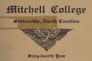 The logo on the front of a Mitchell College handbook, 1918
