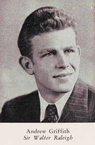A black-and-white headshot of actor Andy Griffith.