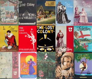 A collage of covers of the Lost Colony souvenir programs