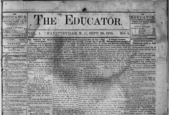 Front page of the newspaper "The Educator"