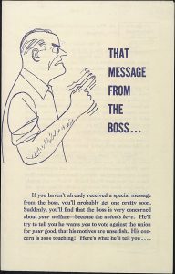 The cover of a booklet with a cartoon of an angry, balding man shaking his finger at the title text.