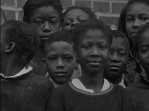 A black-and-white photo of Black school children.