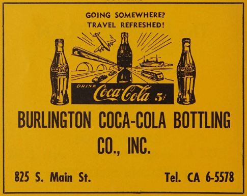 An advertisement from the 1957 directory for Coca-Cola Bottling Co., Inc. 