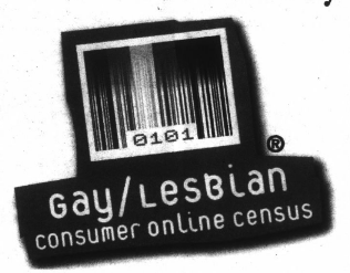 An illustrated title to an article titled "Gay/Lesbian consumer online census"