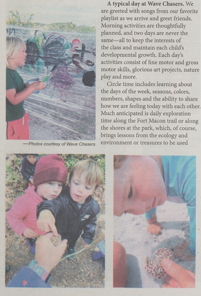 Pictures of children on the beach at Wave Chasers.