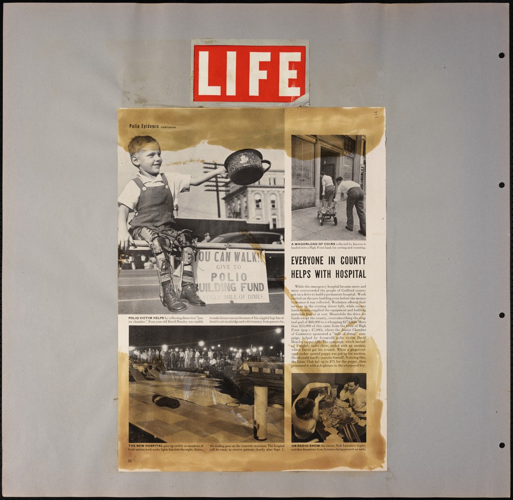 A clipping of an article from Life magazine about the Jaycee polio drive.