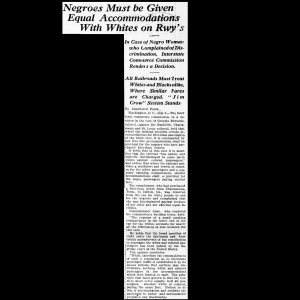 One clipping of an article from newspaper on white paper with little wear.