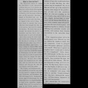 Two excerpts from an article in the newspaper, which is aged and has some tearing.