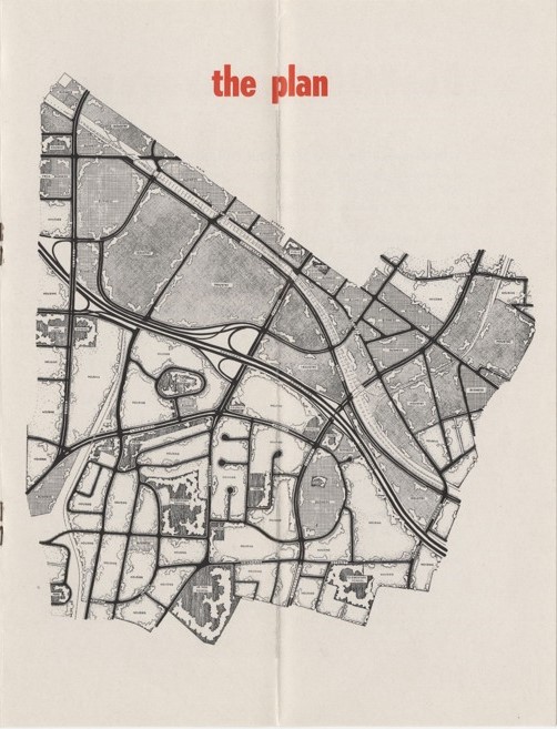 The proposed redevelopment map made by the Durham Redevelopment Commission. 