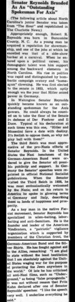 An article clipping from a newspaper on white paper with little damage.